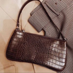 JW PEI Brown Croc Shoulder Bag